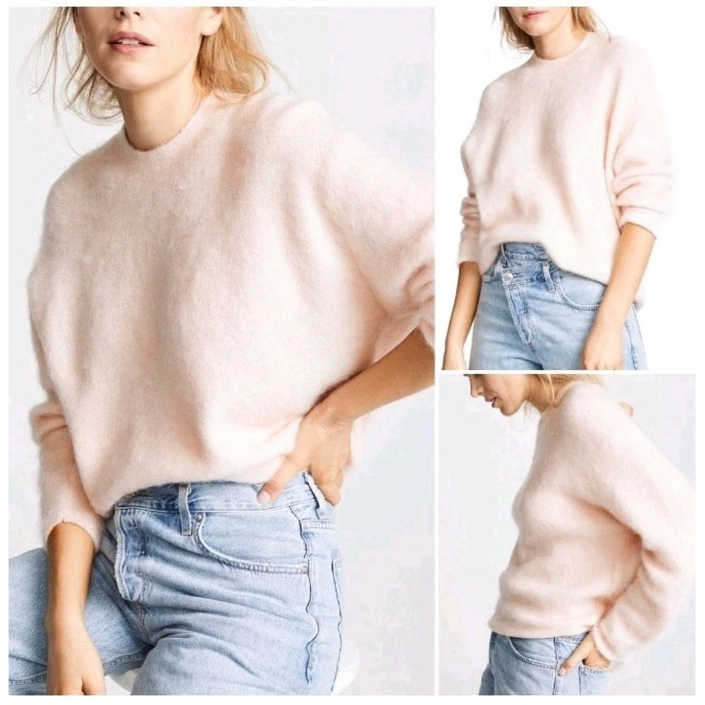 Women's Vince Desert Rose Petal Pink Alpaca Mohair Sweater Top Size Xs X SMALL